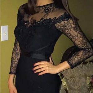 Short black lace dress